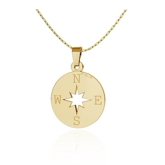 COMPASS NECKLACE - 14K SOLID GOLD