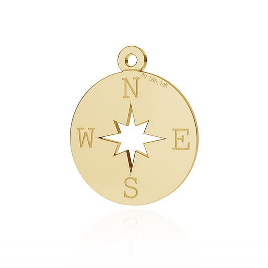 PENDENTIF COMPASS 14K GOLD SOLID
