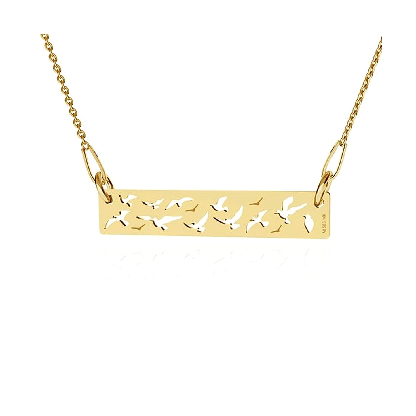 BIRDS NECKLACE - 14K SOLID GOLD